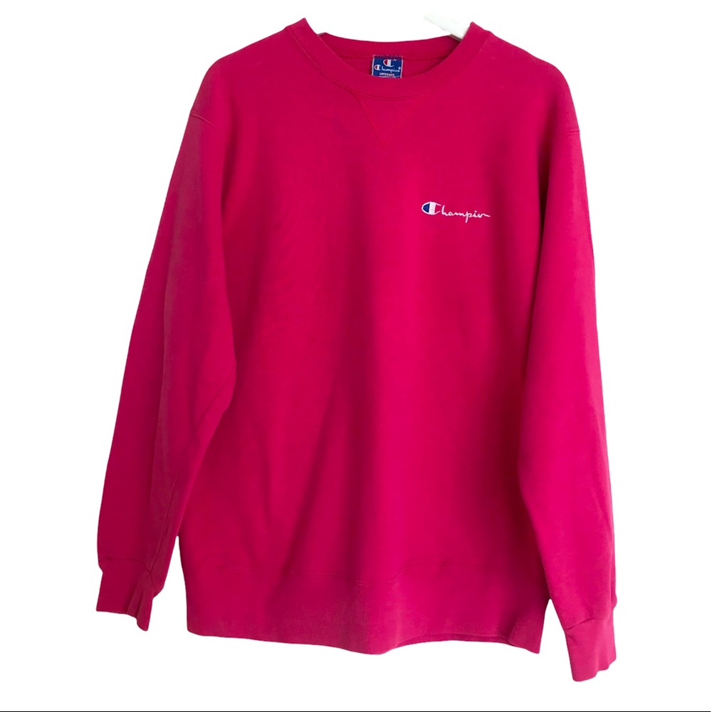Bright Pink Vintage Champion Sweatshirt